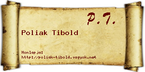 Poliak Tibold névjegykártya